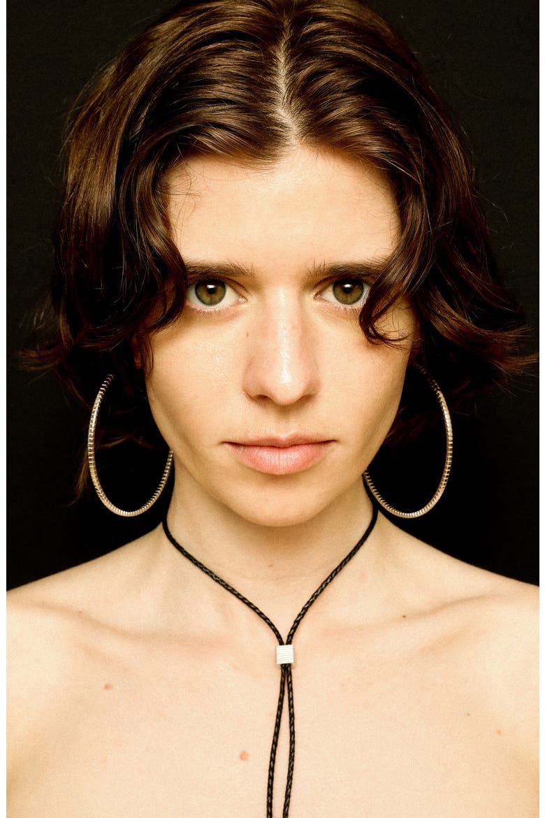 Large Signore Hoop Earrings, Alternate, color, SILVER