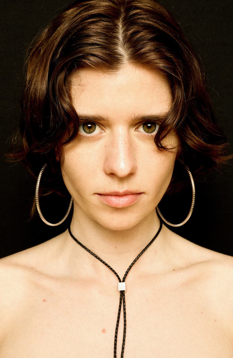 IVI Los Angeles Large Signore Hoop Earrings, Alternate, color, Silver