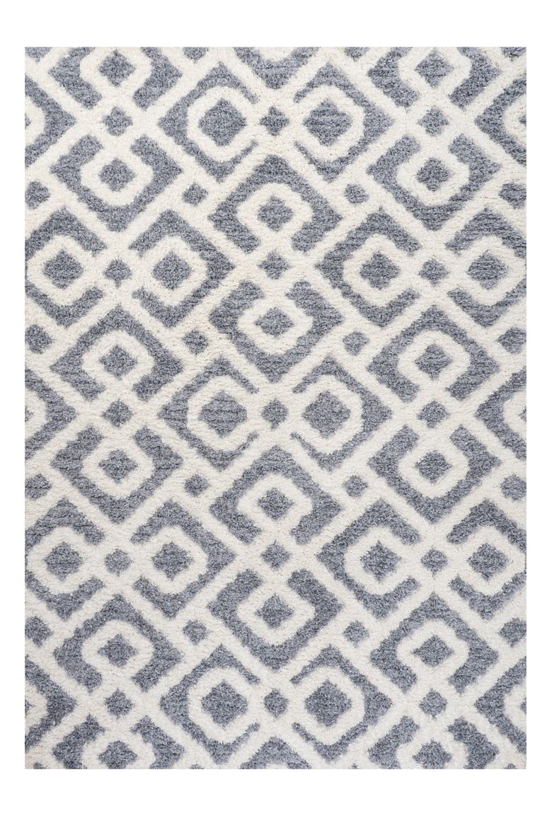 Astrid Retro Trellis High-Low Area Rug, Main, color, Cream/Gray