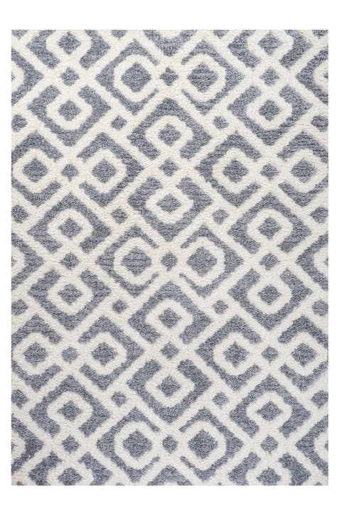 Astrid Retro Trellis High-Low Area Rug