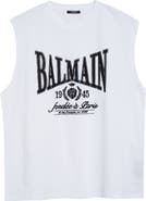 Balmain 1945 Logo Graphic Muscle Tee