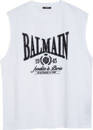 Balmain 1945 Logo Graphic Muscle Tee