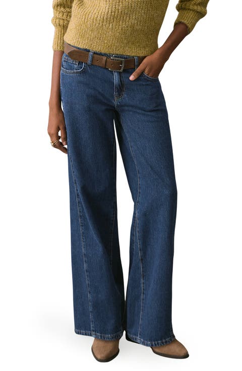 Twisted Seam Mid Rise Straight Leg Jeans