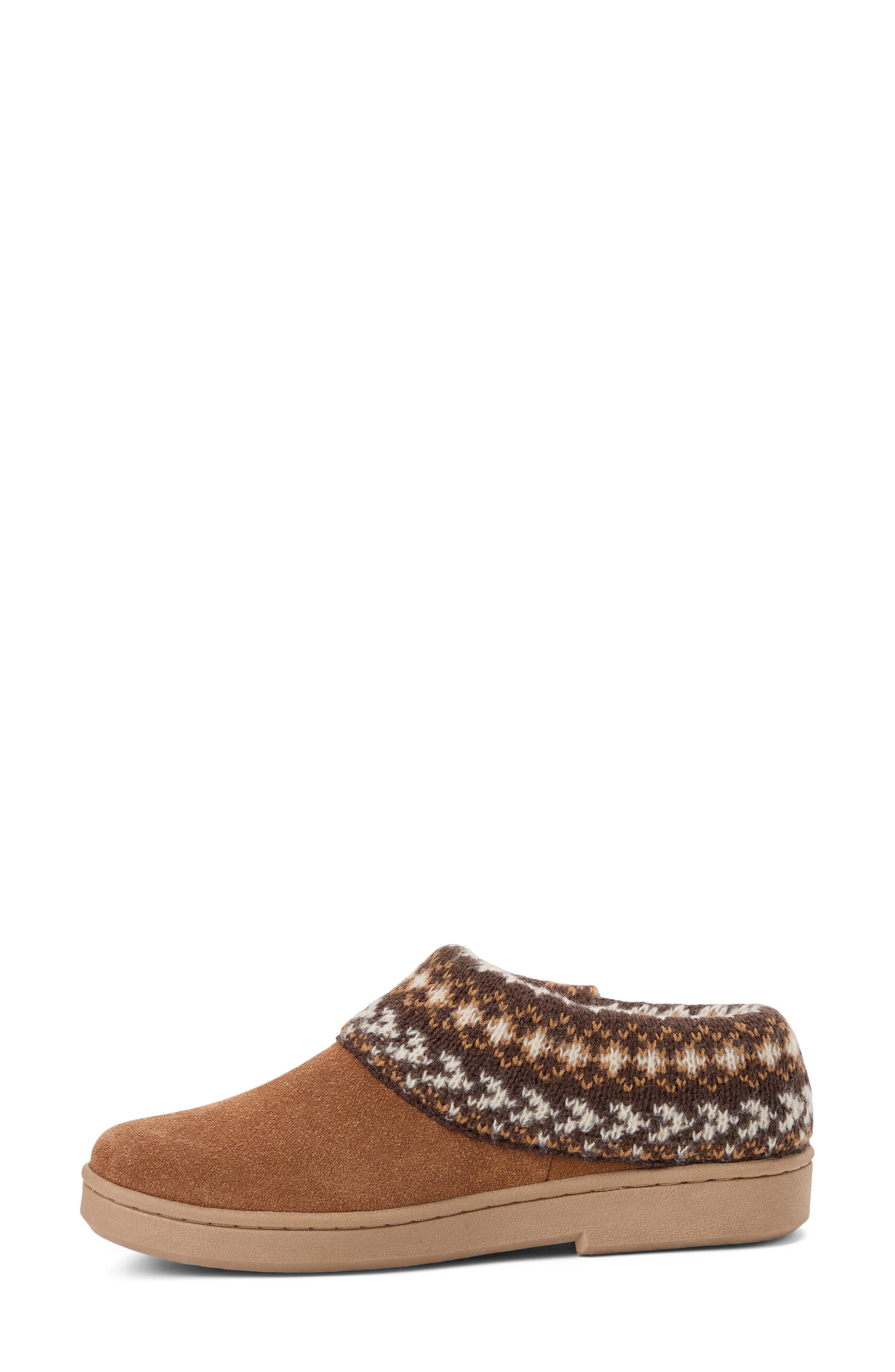 GENUINE COW SUEDE CLOG WITH FA, Alternate, color, COGNAC