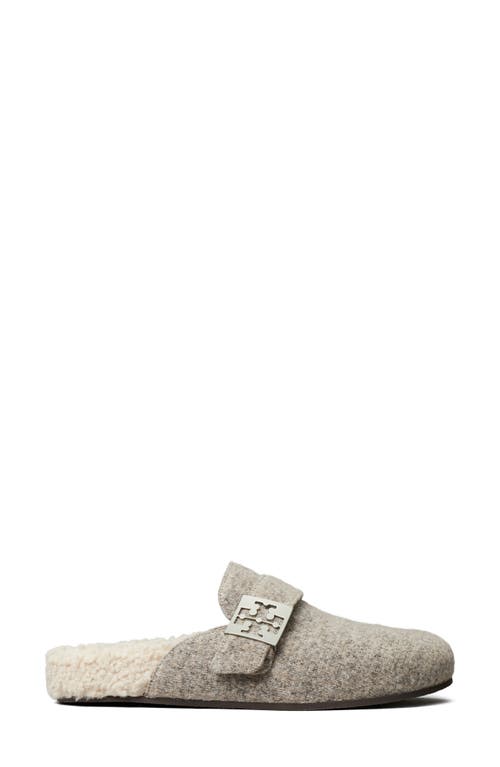 Tory Burch Mellow Faux Shearling Lined Mule In Gray
