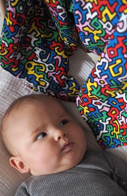 Etta Loves Kids' Keith Haring Xl Muslin Blanket In Kh Print Brazil