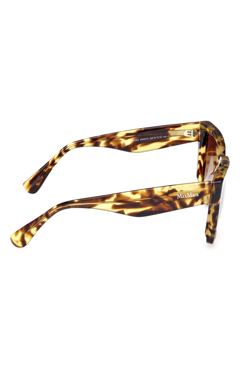 Max Mara Glimpse2 57mm Gradient Polarized Square Sunglasses, Alternate, color, Camel Havana / Brown Lenses