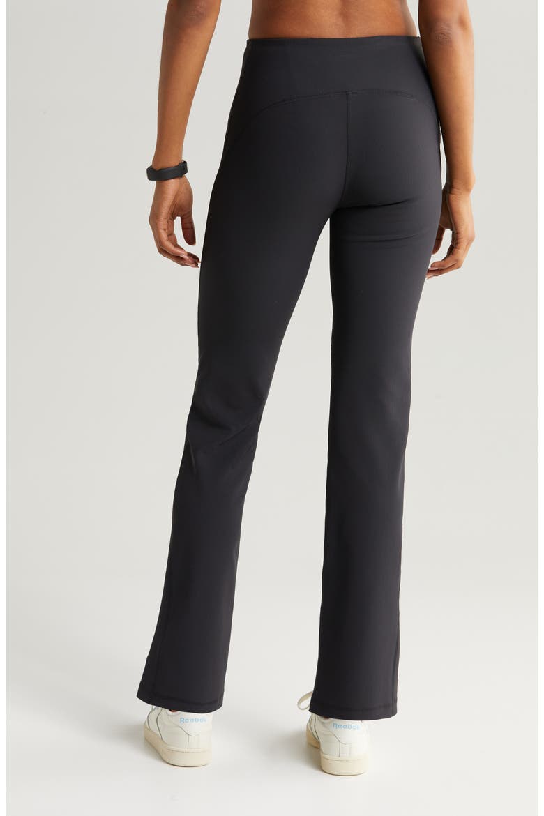 Luxe High Waist Rib Flare Leggings, Alternate, color, BLACK
