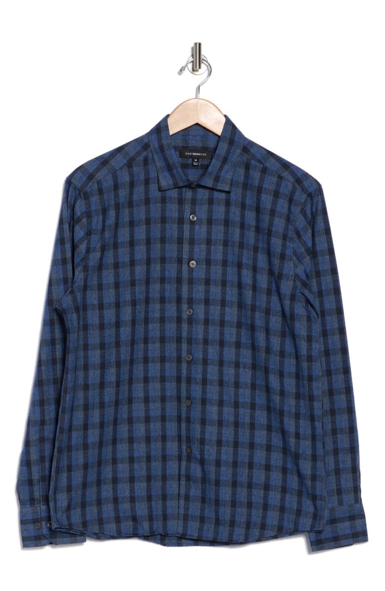 WESTZEROONE Conway Button-Up Shirt, Alternate, color, Navy