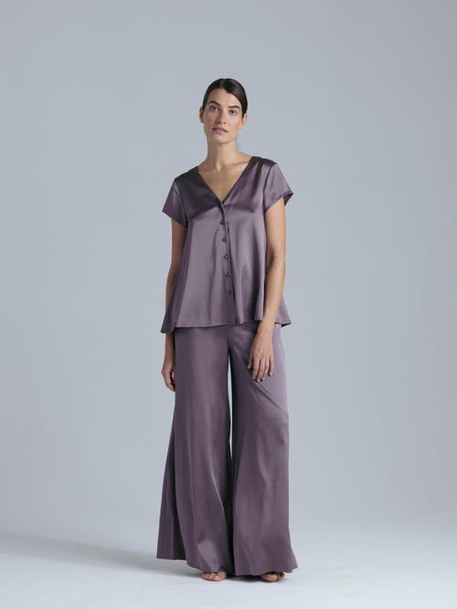 Alas Silk Short Sleeve Shirt In Purple