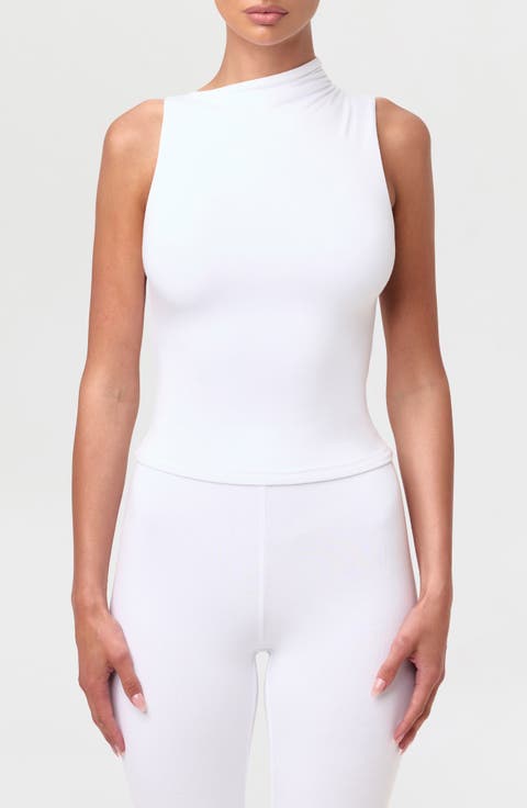 Smooth Asymmetric Neck Sleeveless Top