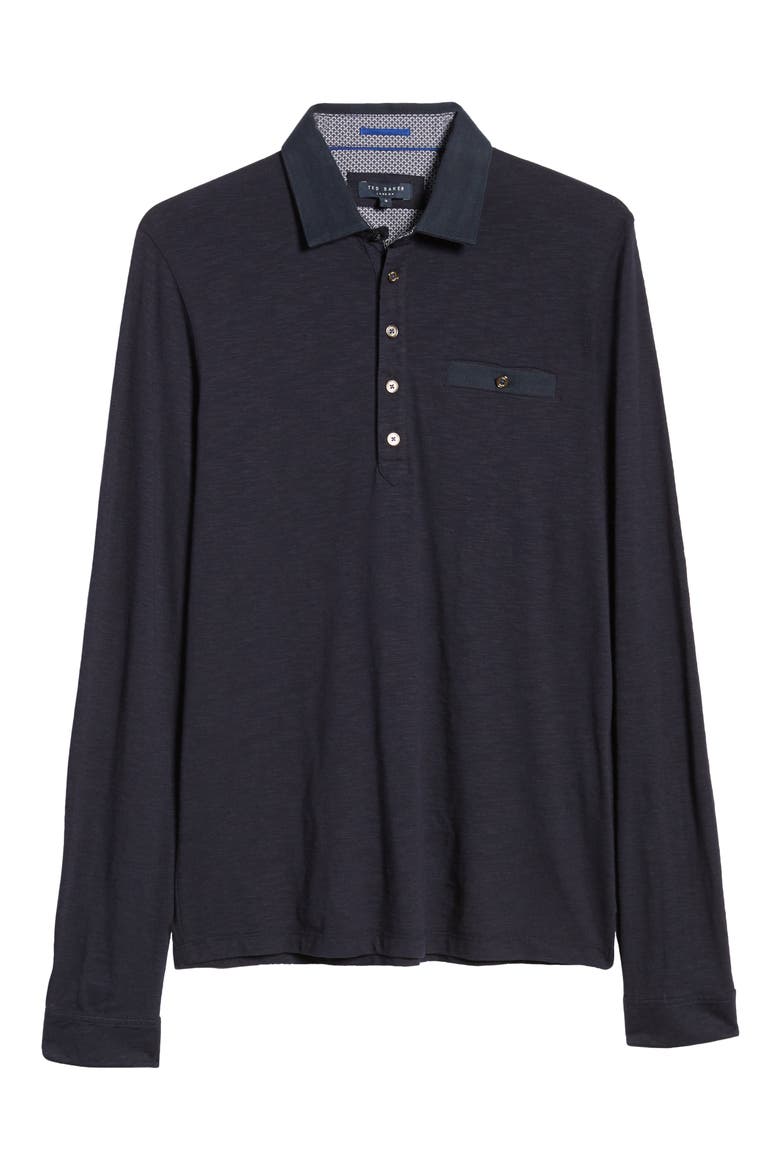 Slim Fit Slub Jersey Polo, Alternate, color, DARK NAVY