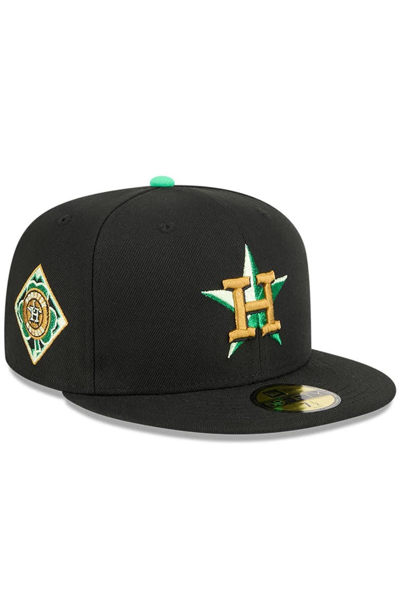 New Era Men's New Era Black Houston Astros 2026 St. Patrick's Day 59FIFTY Fitted Hat, Main, color, Black