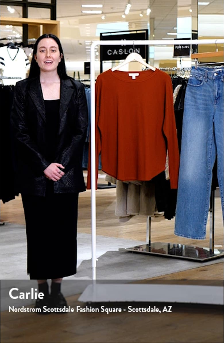 Oversize Cotton Blend Thermal Knit Top, sales video thumbnail