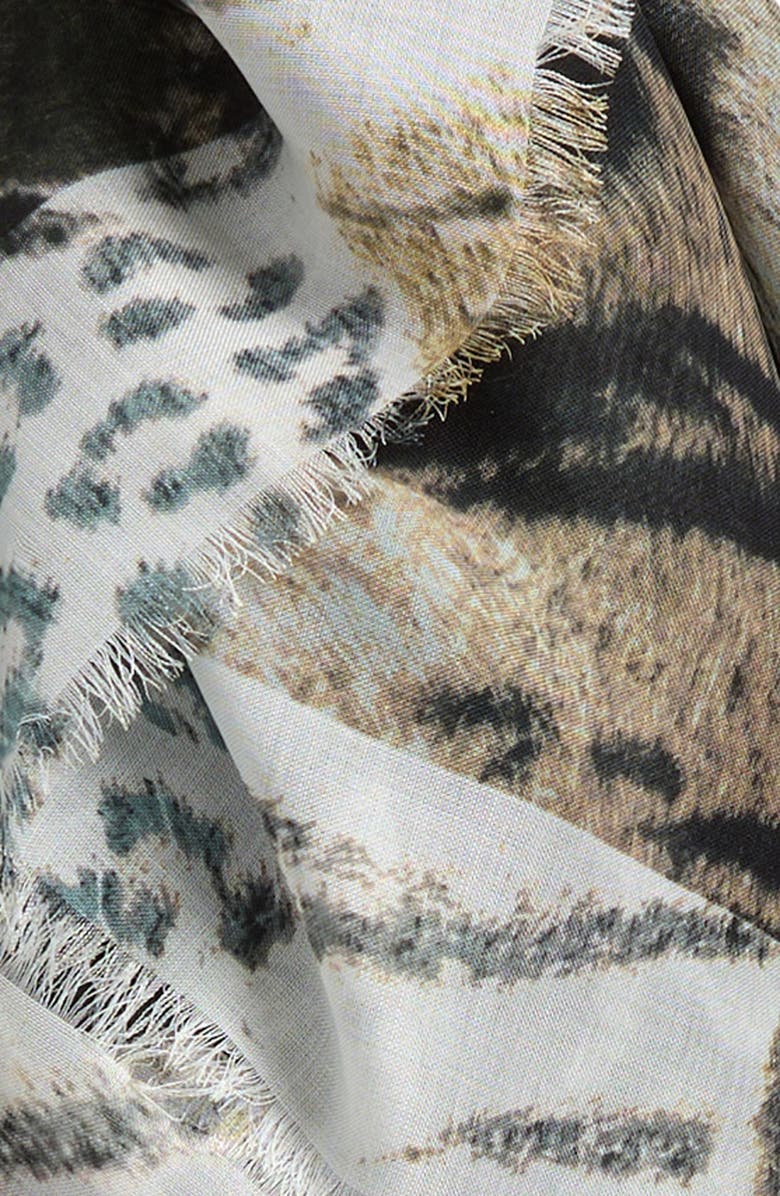 AllSaints Abstract Animal Print Scarf, Alternate, color, Natural