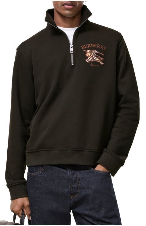 Knight Check Cotton Half-zip Sweatshirt