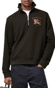 Burberry Knight Check Cotton Half-zip Sweatshirt