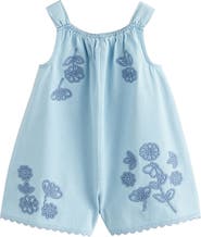 NEXT Kids' Embroidered Denim Jumpsuit