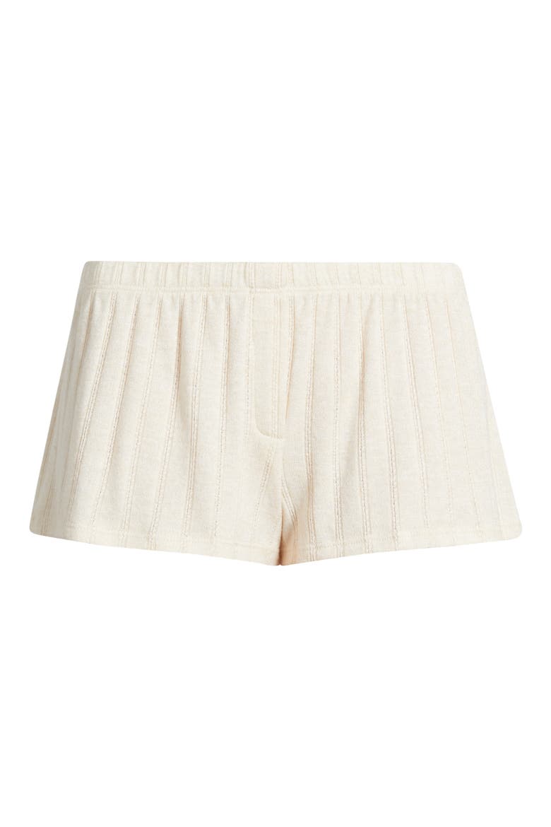 The Luna Low Rise Rib Cashmere Blend Shorts, Alternate, color, TAN IVORY