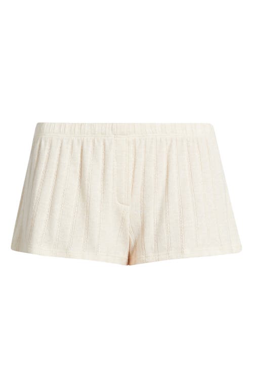 Bella Venice The Luna Low Rise Rib Cashmere Blend Shorts In White