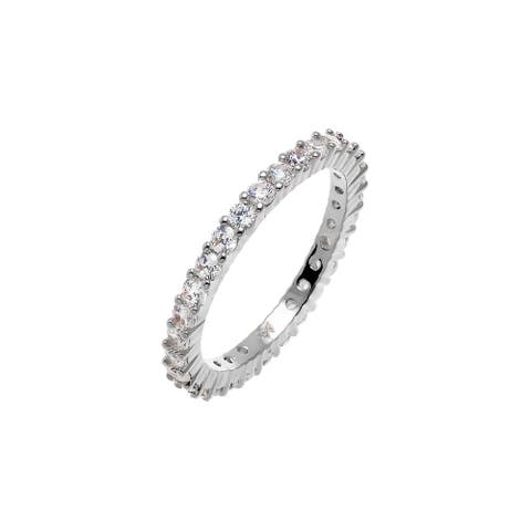 Moissanite Thin Stacker Eternity Band