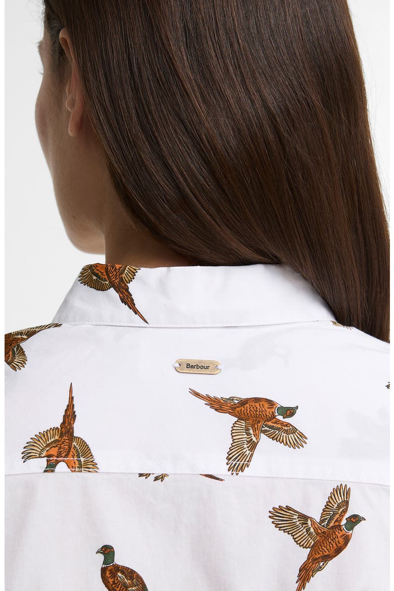Brambles Print Stretch Cotton Button-Up Shirt, Alternate, color, MULTI BIRD