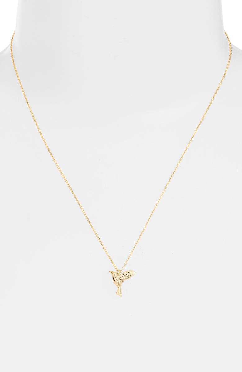 Estella Bartlett Hummingbird Pendant Necklace, Alternate, color, Gold