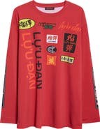 LU'U DAN Motocross Oversize Long Sleeve Graphic T-Shirt