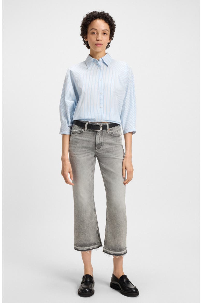 Crop Soft Kick Flare Jeans, Alternate, color, DARK GREY