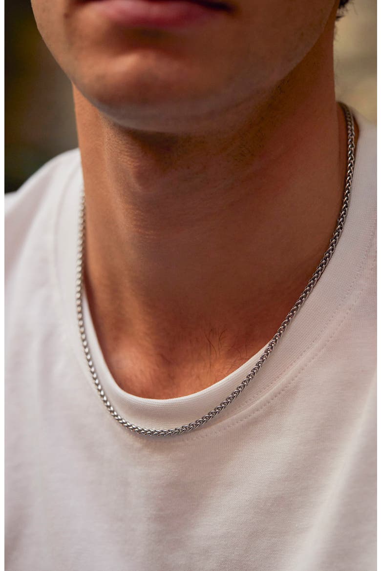 Men's Spiga Chain Necklace, Alternate, color, SILVER