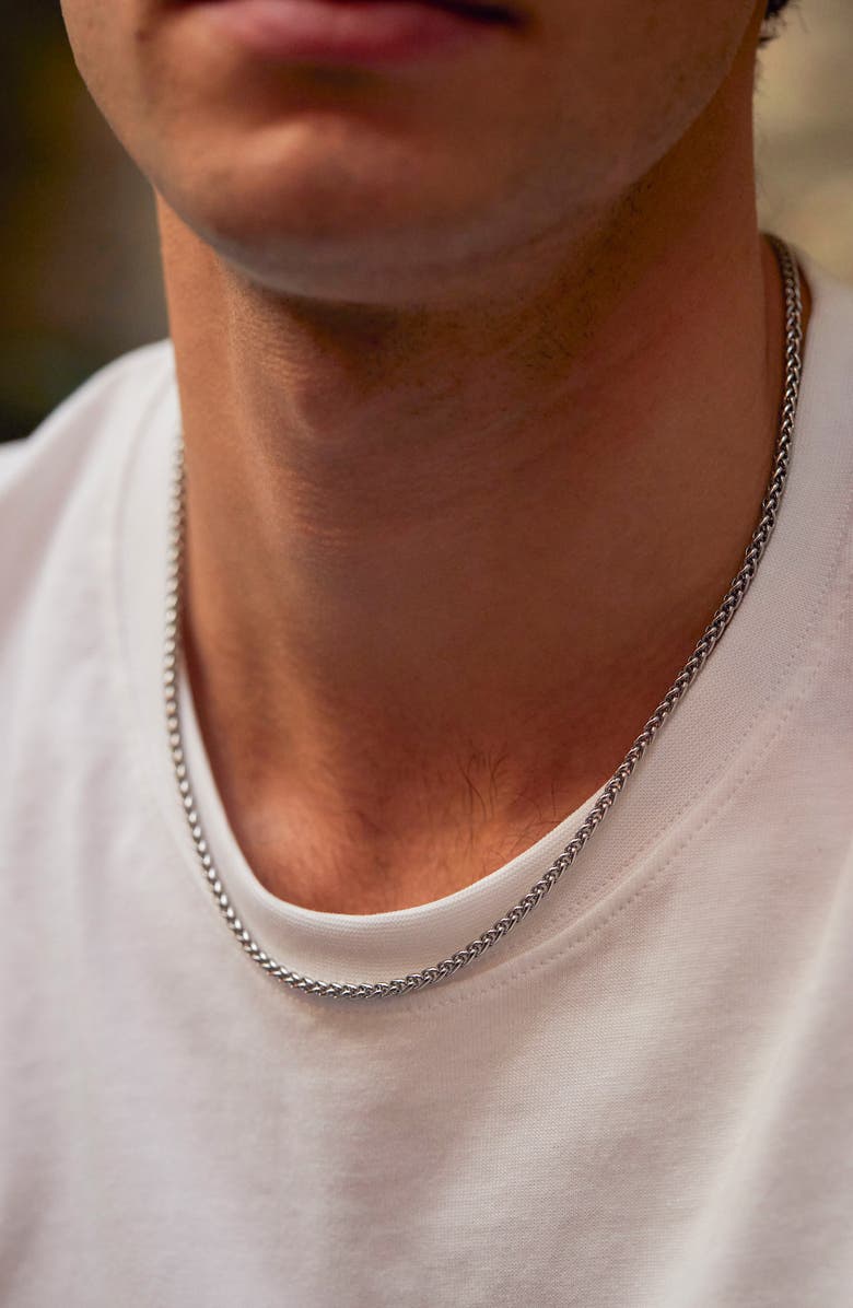 Estella Bartlett Men's Spiga Chain Necklace, Alternate, color, Silver