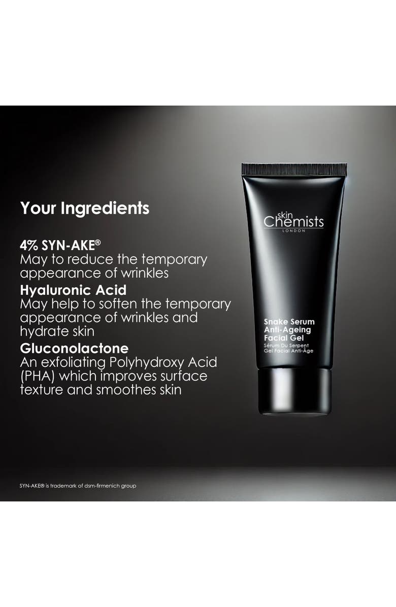 SKINCHEMISTS Snake Serum Anti-Ageing Facial Gel 30ml x 3 Trio Set, Alternate, color, White