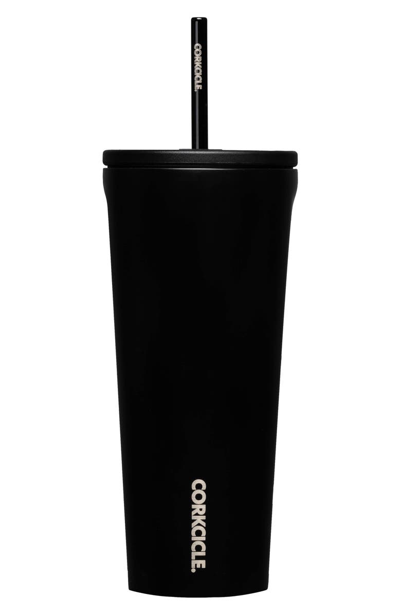 Corkcicle 24-Ounce Insulated Cup with Straw, Main, color, Matte Black