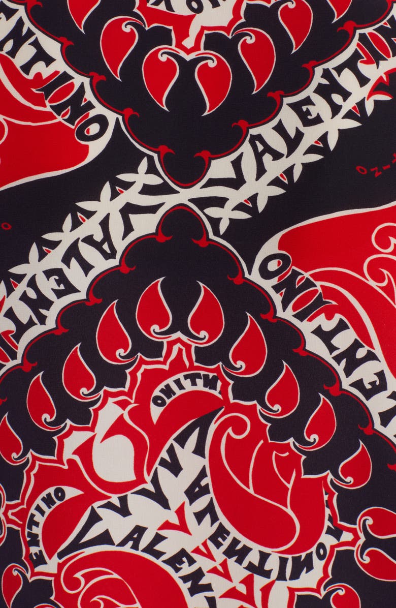 Valentino Garavani Bandana Print Tie Neck Silk Blouse, Alternate, color,