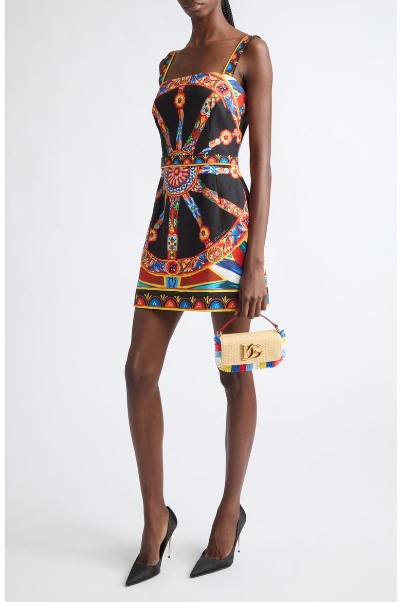 Carretto Canvas Minidress, Alternate, color, VARIANTE ABBINATA
