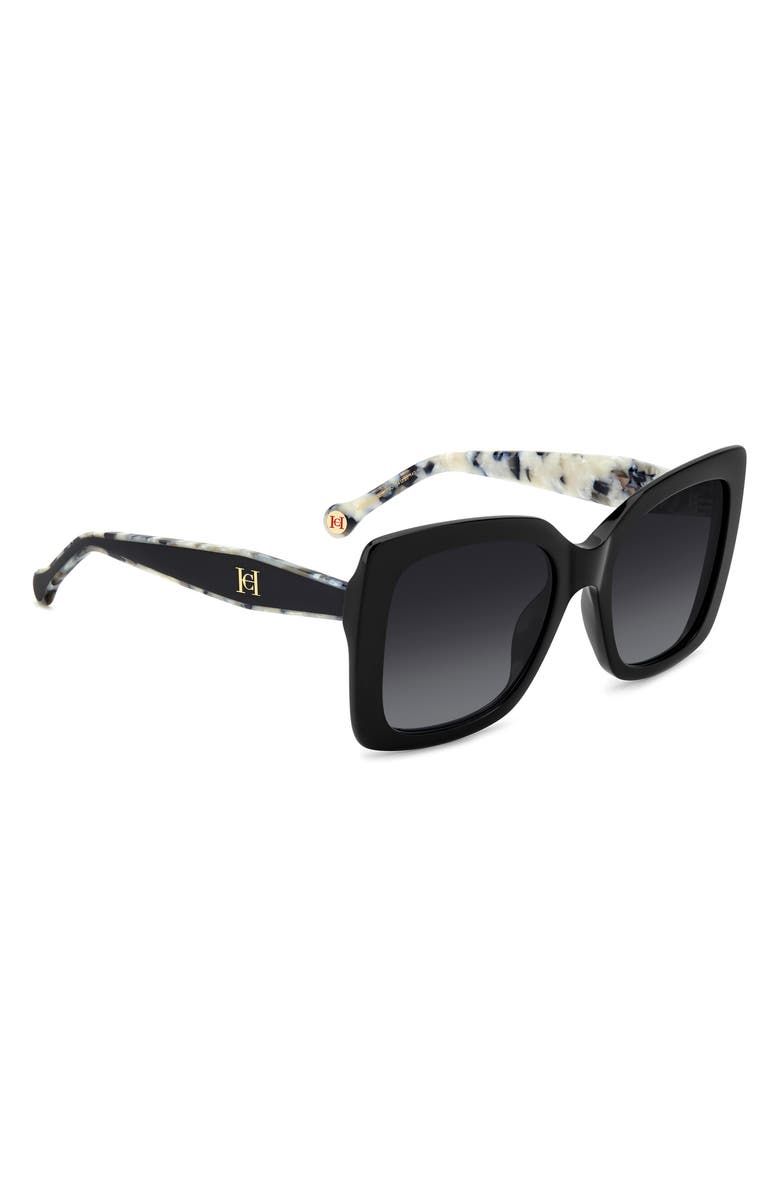 Carolina Herrera 54mm Gradient Square Sunglasses, Alternate, color, Black/ Dark Grey Sf