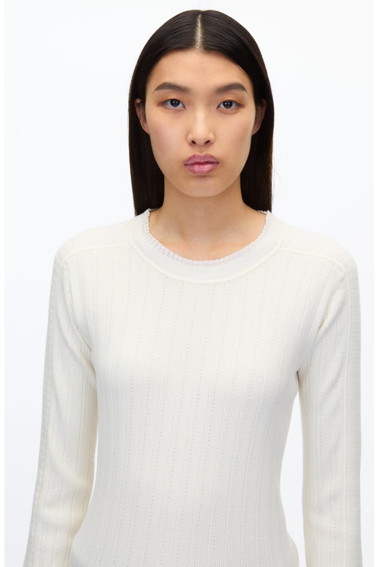 Draped Boatneck Long Sleeve Top, Alternate, color, WHITE
