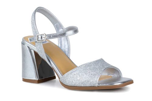 NINETY UNION Block heel metallic sandal in Silver  product