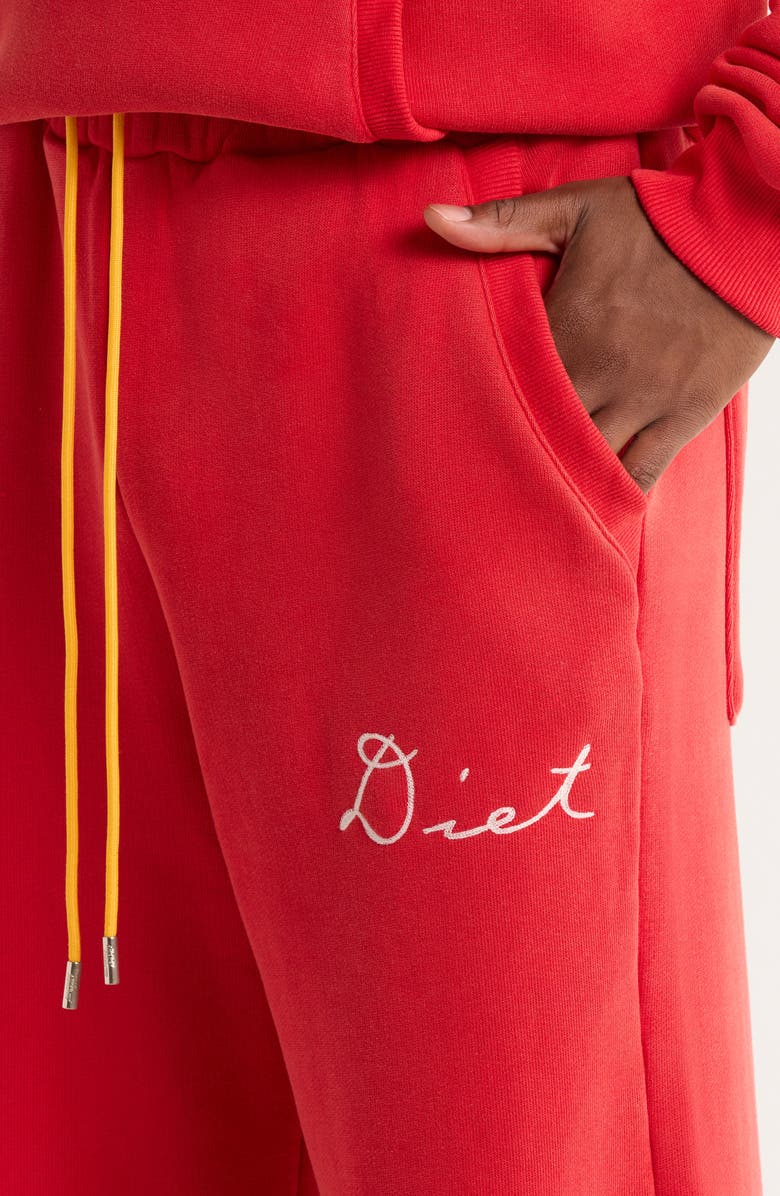 DIET STARTS MONDAY Chainstitch Cotton Sweatpants, Alternate, color, Red