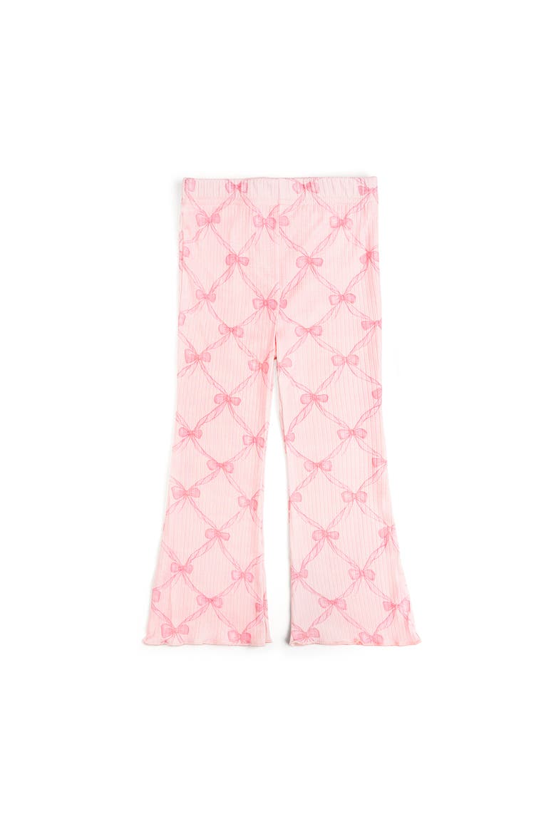 Bow Trellis Flare Legging, Main, color, Ballet Pink
