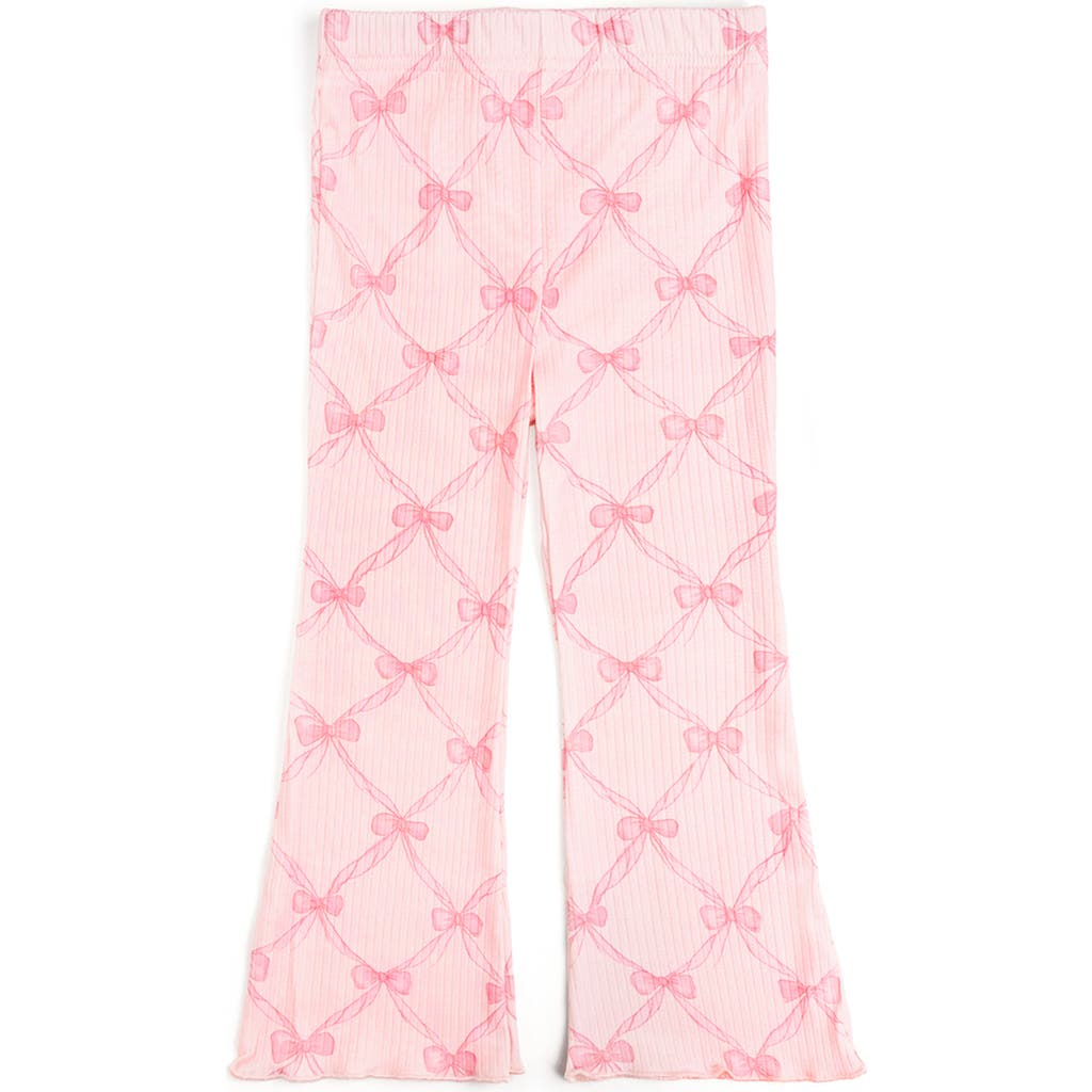 Sweet Wink Bow Trellis Flare Legging In Pink