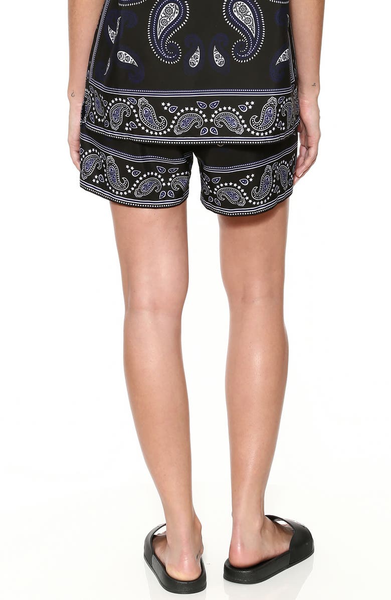 Adam Selman Sport Paisley Unisex Shorts, Alternate, color, 