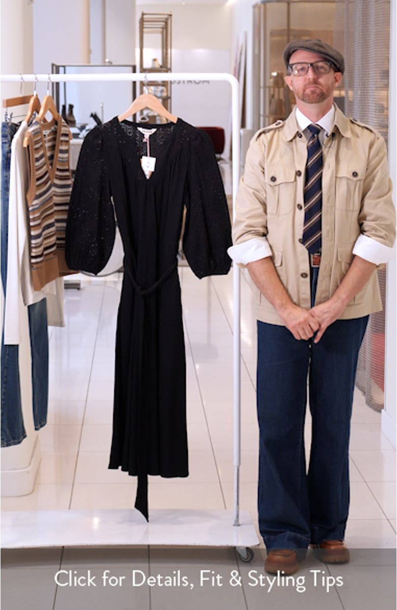 Eden Broderie Anglaise & Jersey Midi Dress, sales video thumbnail