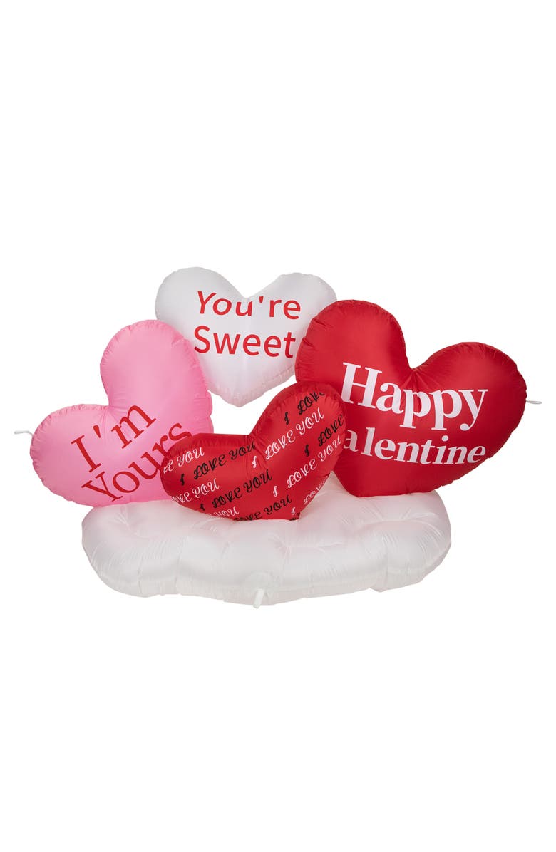 Northlight LED Lighted Inflatable Valentine's Day Conversation Hearts Outdoor Decoration - 5', Main, color, Red