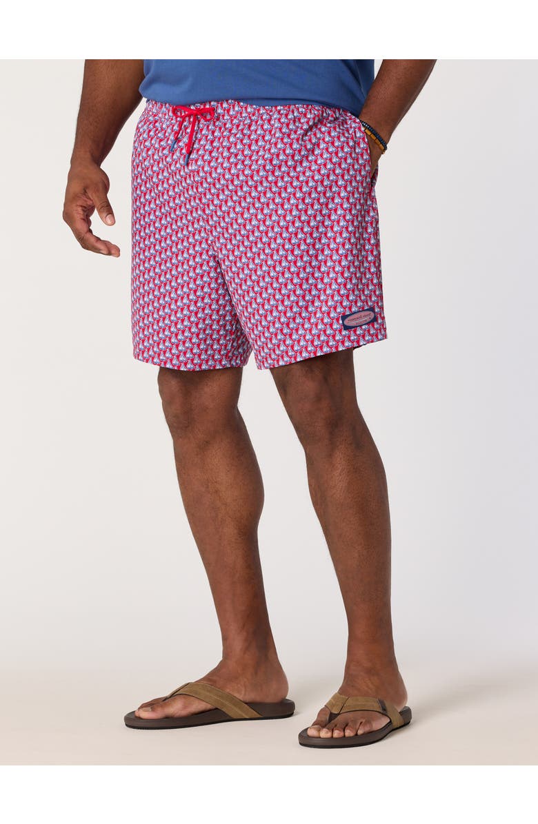 vineyard vines Big & Tall Printed Chappy Swim Trunks V3, Main, color, Sailing Lthouse Red