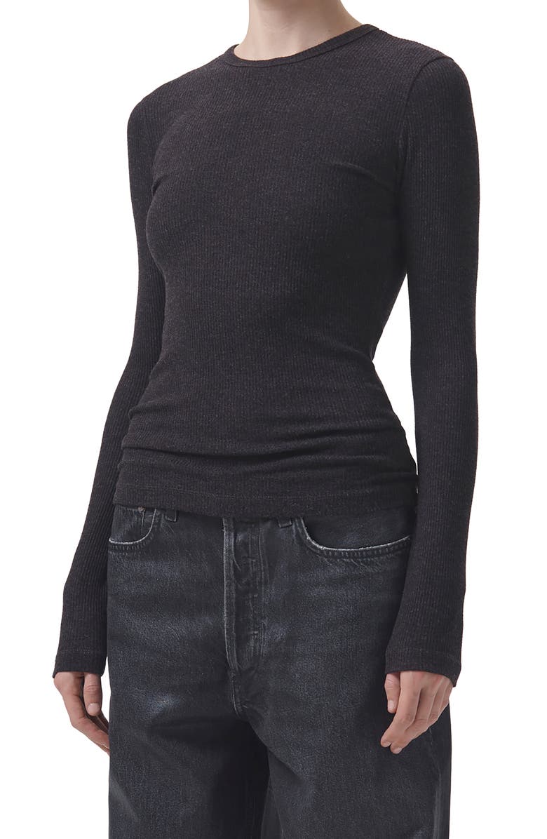 AGOLDE Delphi Slim Fit Ribbed T-Shirt, Alternate, color, Root (Dk Prple