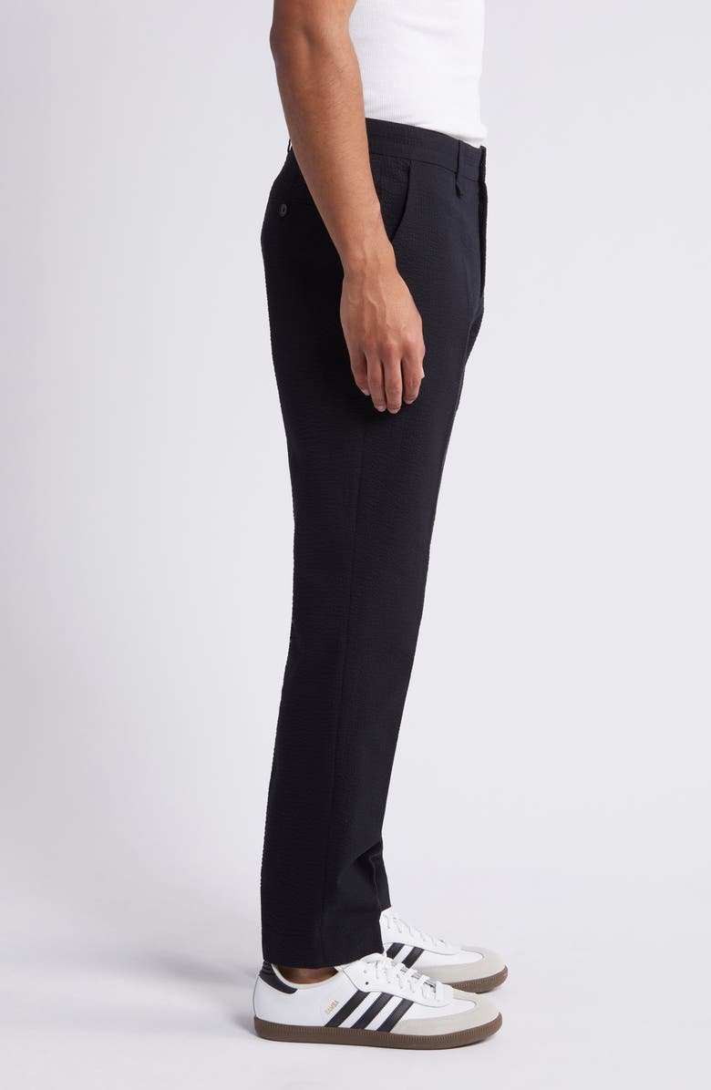 Wax London Alp Smart Seersucker Pants, Alternate, color, Black