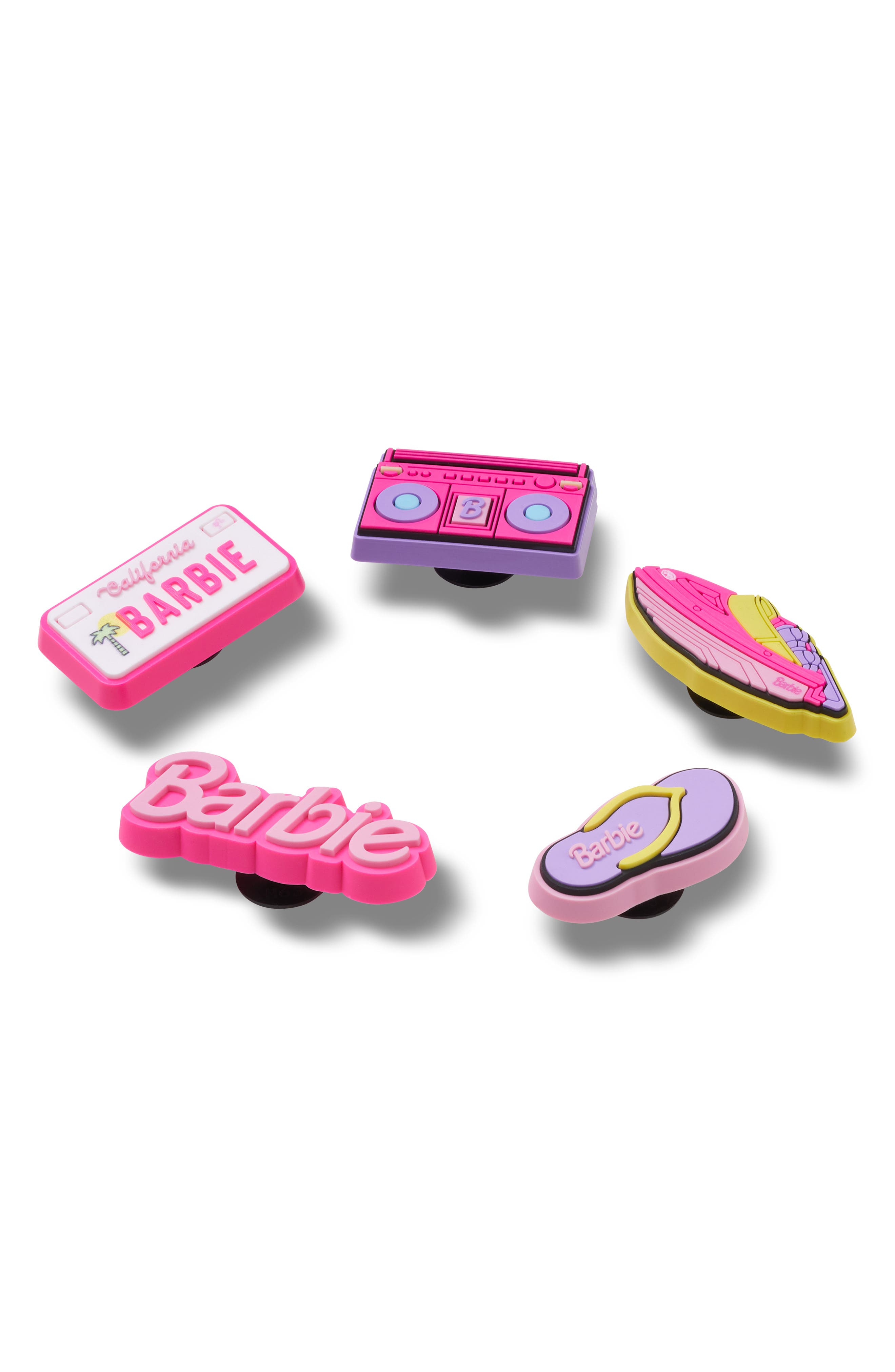 x Barbie Retro 5-Pack Jibbitz Shoe Charms, Alternate, color, WHITE