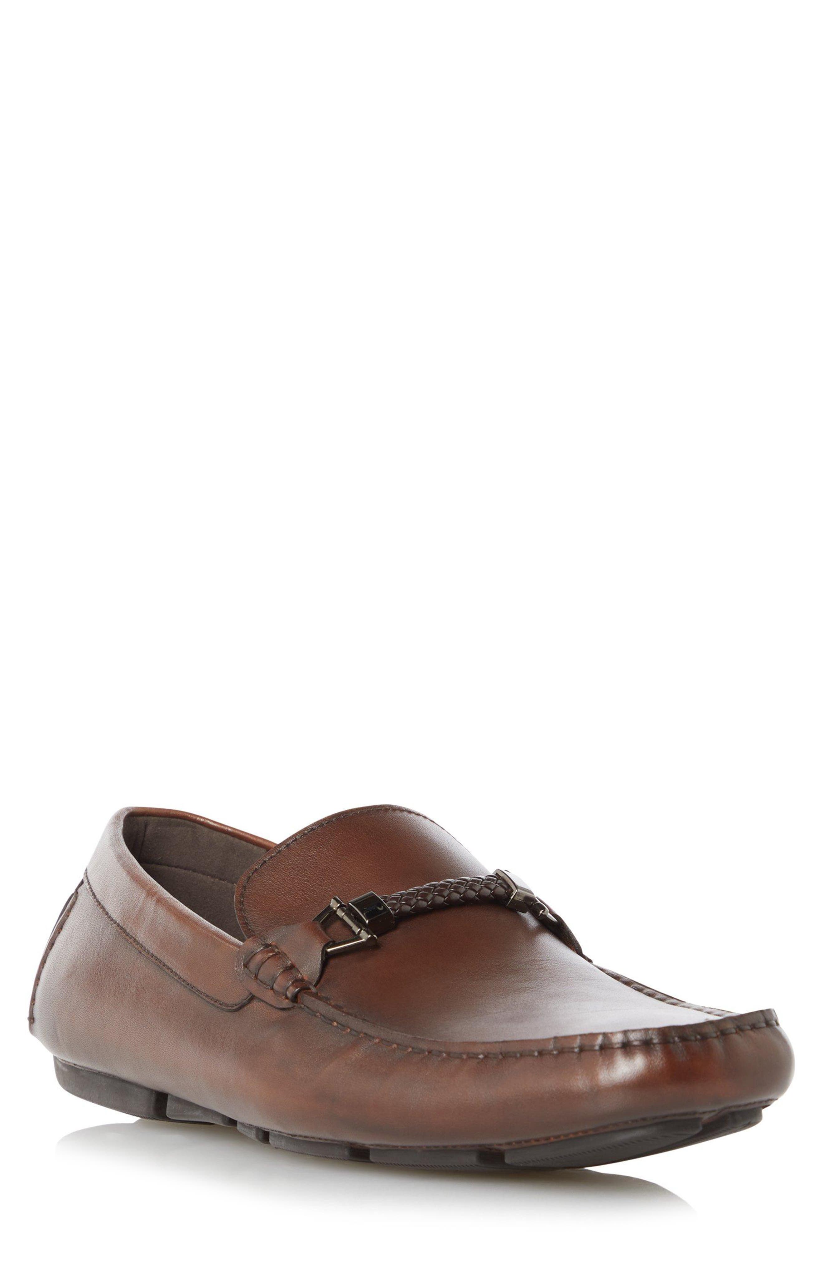 Dune London Beacons Braided Bit Driving Loafer, Main, color, Dark Brown