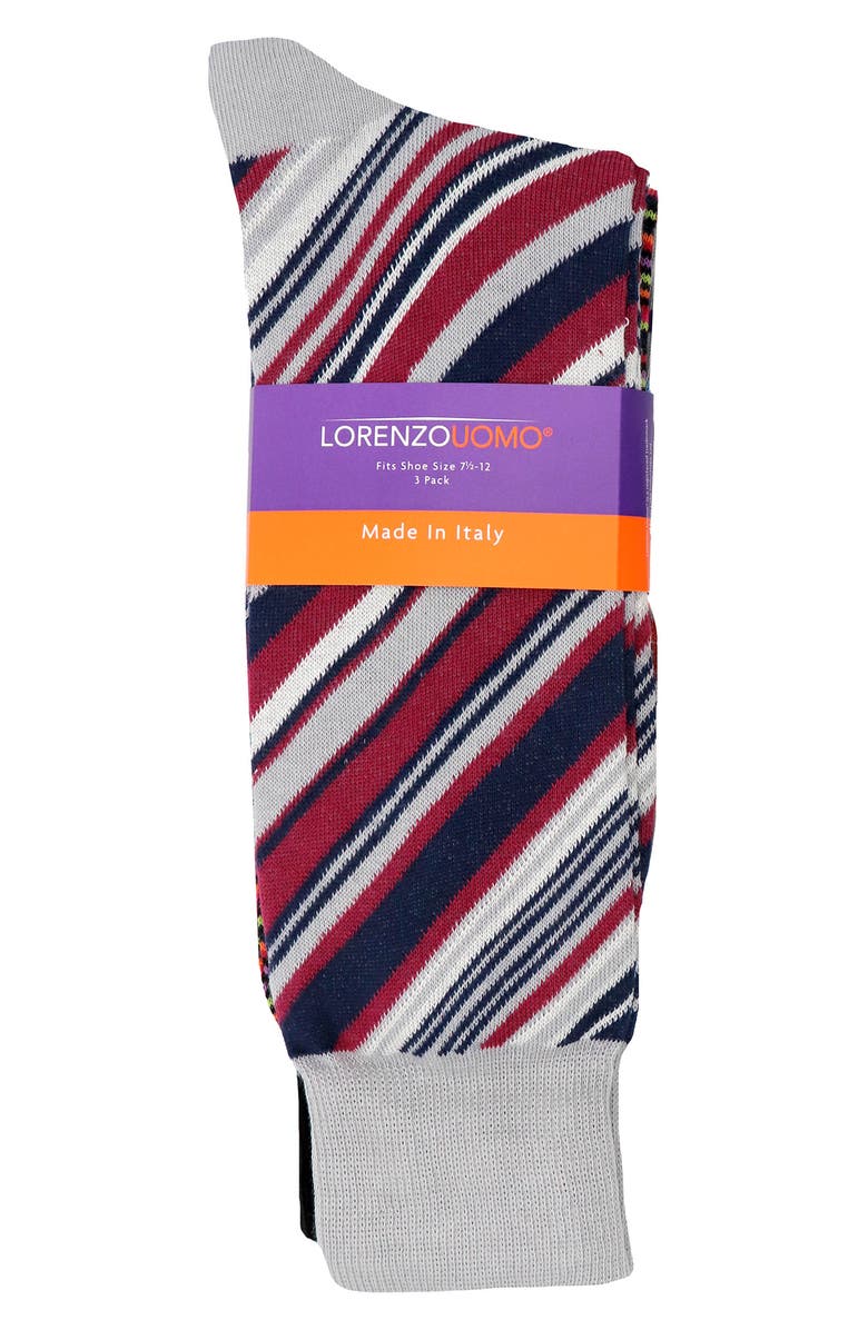 Lorenzo Uomo Dress Crew Socks - Pack of 3, Alternate, color,